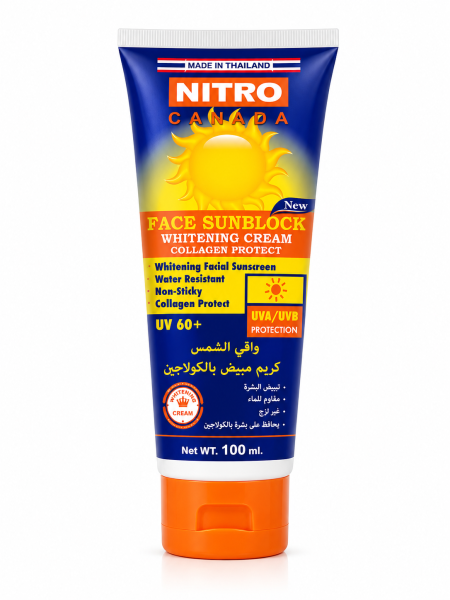 واقي شمس نيترو كندا spf 60 للوجه بالكولاجين - NITRO CANADA100ml