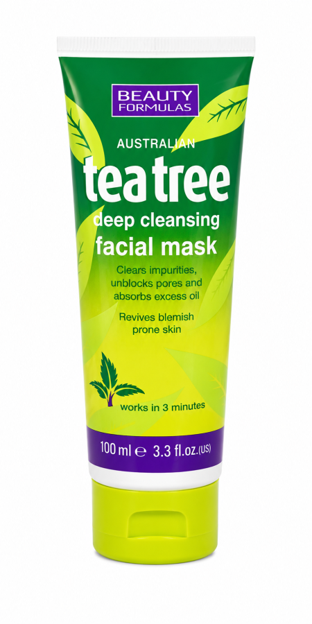 ماسك الوجه المنظف بعمق بزيت شجرة الشاي الأسترالي – Beauty Formulas Australian Tea Tree Deep Cleansing Facial Mask 100ml