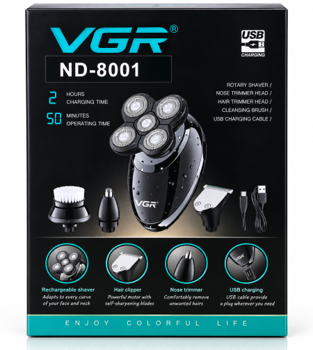 ماكينة حلاقة وعناية شخصية عيون خماسي VGR ND-8001 متعددة الوظائف