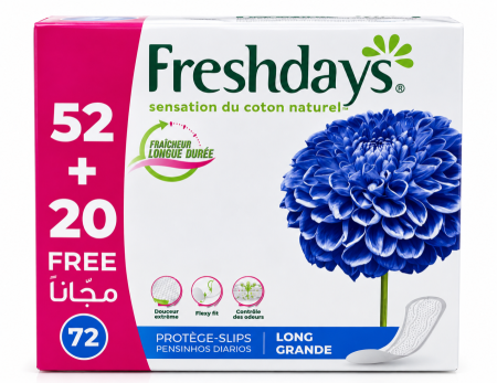 فوط يومية Freshdays الطويلة المعطرة بالمسك – 72 فوطة