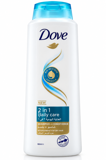 شامبو وبلسم دوف 2 في 1 للعناية اليومية بالشعر الجاف –Dove 600ML