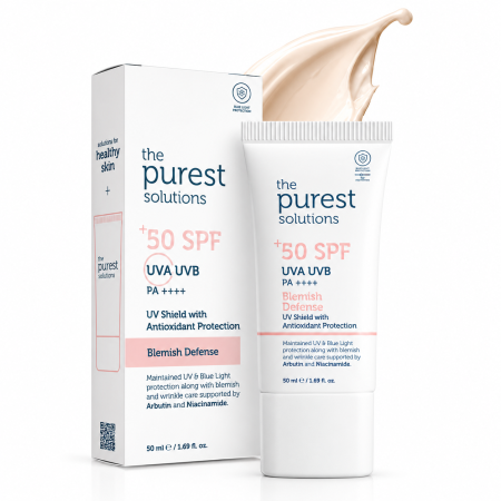 واقي شمس ذا بيورست مع لون والمضاد للتصبغات The Purest Solutions Blemish Defense SPF 50  – ٥٠ مل