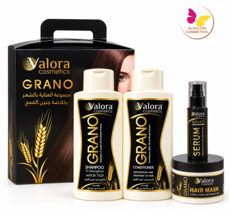 بكج فالورا Valora القمح المتكامل 4 قطع للعناية بالشعر بزيت جنين القمح + هديتين 🎁